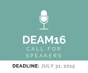 DEAM16 Call for Speakers graphic