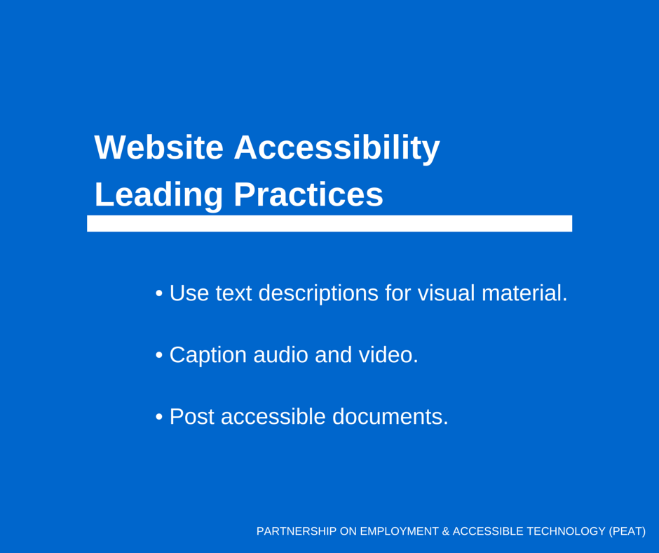 website accessibility leading practices